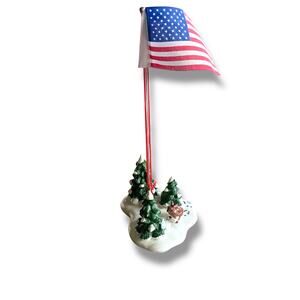 Vintage Dept 56 Snow Village Flag
Pole #5177-2 Christmas Holiday Patriotic